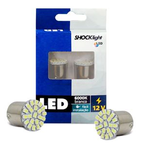 Kit Lâmpadas Led 1157 Titanium 22 Smd-1206 2 Polo 12v Shocklight