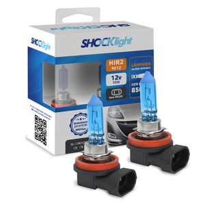 Kit Lâmpadas Halogena Super Branca Hir2 55w 9012 8500k Shocklight