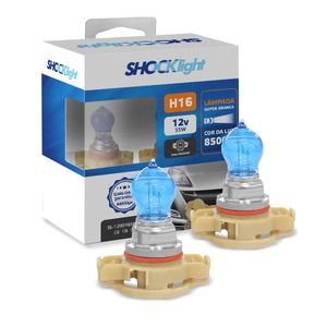 Kit Lâmpadas Halogena Super Branca H16 24w Psx24w 1650 8500k Shocklight