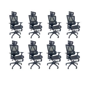 Ki 8 Cadeiras de Escritório Presidente Executiva Oficial Titan Preto