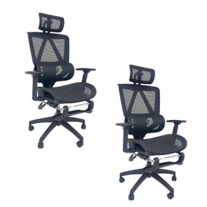 Kit 2 Cadeiras de Escritório Presidente Executiva Oficial Titan Preto