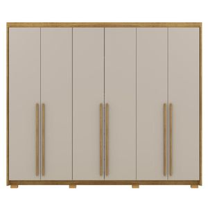 Guarda Roupa Casal 6 Portas 3 Gavetas Mdf 275 Cm Nature Fend Vlr Nature Fend