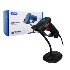 Leitor De Código De Barras Knup, 1d, Com Suporte - Kp-1017a+