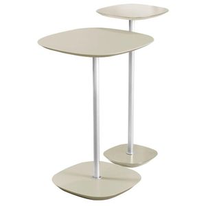 Conjunto 2 Mesa Lateral Florença Off White Em Metal Cromado