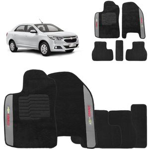 Jogo De Tapete Carpete Cobalt 2011 A 2020 Preto 5 Peças