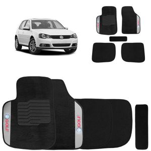 Jogo De Tapetes Carpete Golf 1999 A 2011 Preto 5 Peças