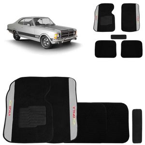 Jogo Tapete Carpete Opala 1973 A 1992 Preto 5 Peças