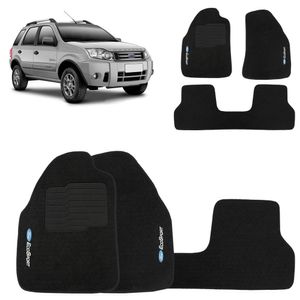 Jogo De Tapete Carpete Ecosport 2003 A 2012 Preto 3 Peças