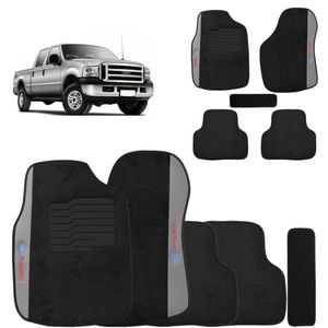 Jogo De Tapete Carpete F250 2003 A 2011 Preto 5 Peças