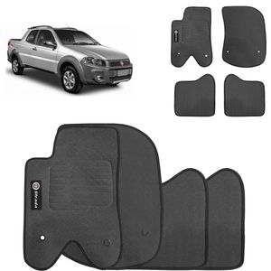 Jogo De Tapete Borracha Strada 2014 A 2020 Pvc Preto 4 Peças