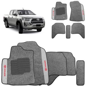 Jogo De Tapete Carpete Hilux 2016 A 2020 Grafite 5 Peças