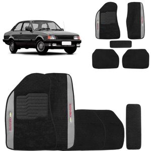 Jogo De Tapete Carpete Chevette 1973 A 1995 Preto 5 Peças