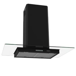 Coifa De Ilha Vidro Reto Black 4 E 5 Bocas 90cm Fogatti 110V