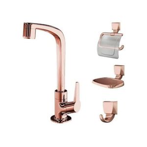 Kit De Acessórios De Banheiro Flatt 2004 F71 4 - 4 Peças - Rose Gold