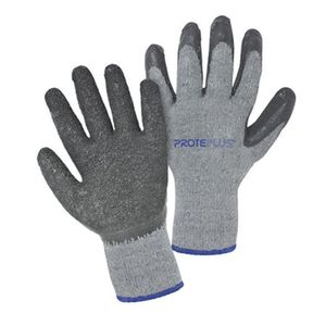 Luva Tricotada Látex Corrugado Proteplus Cinza - 10-xg
