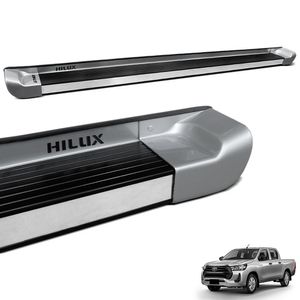 Estribo Lateral Hilux 2016 A 2025 Prata Argentum Personalizado