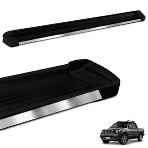 Estribo Lateral Frontier 2008 A 2016 G3 Aluminio Preto Frente Polida Bepo