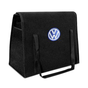 Bolsa Organizadora Porta Malas Logo Volkswagen Carpete Preto 20 Litros