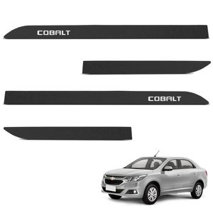 Jogo De Friso Lateral Cobalt 2012 A 2020 Preto Texturizado