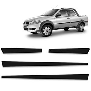 Friso Lateral Strada 2005 A 2020 Preto Borrachão Modelo Original