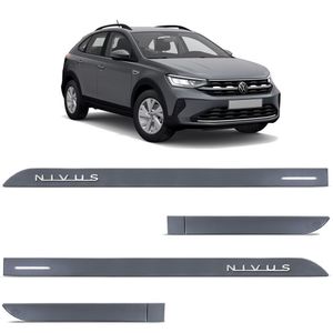 Jogo De Friso Lateral Nivus 2021 A 2023 Cinza Platinium Alto Relevo