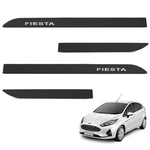 Jogo De Friso Lateral New Fiesta 2012 A 2019 Preto Texturizado