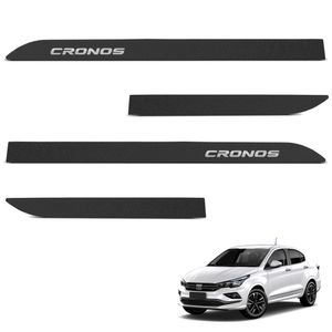 Jogo De Friso Lateral Cronos 2018 A 2024 Preto Texturizado