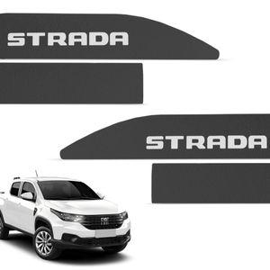 Jogo De Friso Lateral Strada 2021 A 2024 4 Portas Preto Texturizado