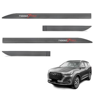 Jogo De Friso Lateral Tiggo 7 Pro 2021 A 2024 Cinza Metalico