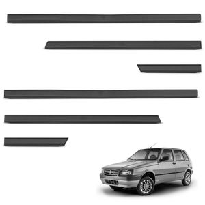 Jogo De Friso Lateral Uno 1995 A 2013 Preto Modelo Original 2 Portas
