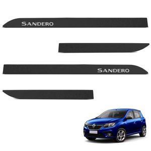 Jogo De Friso Lateral Sandero 2007 A 2024 Preto Texturizado