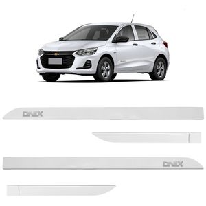Jogo De Friso Lateral Onix 2013 A 2024 Branco Summit Alto Relevo
