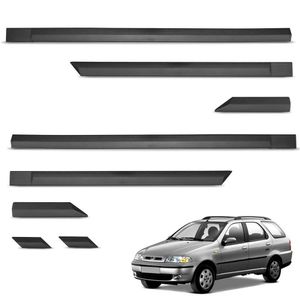 Jogo De Friso Lateral Palio Weekend Adventure 1996 A 1999 Preto Modelo Original