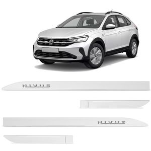 Jogo De Friso Lateral Nivus 2021 A 2023 Branco Cristal Alto Relevo