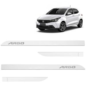Jogo De Friso Lateral Argo 2018 A 2023 Branco Banchisa Alto Relevo