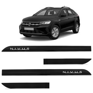 Jogo De Friso Lateral Nivus 2021 A 2023 Preto Ninja Alto Relevo