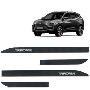 Jogo De Friso Lateral Tracker 2014 A 2024 Cinza Satin Steel Alto Relevo