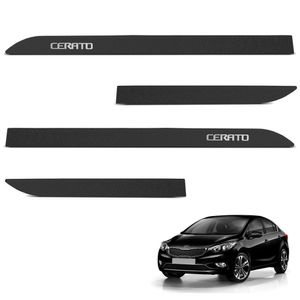 Jogo De Friso Lateral Kia Cerato 2012 A 2022 Preto Texturizado