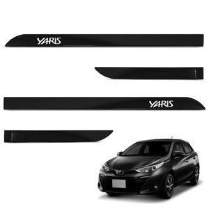 Jogo De Friso Lateral Yaris 2018 A 2024 Preto Infinito