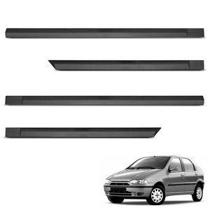Jogo De Friso Lateral Palio 1996 A 1999 Preto Modelo Original