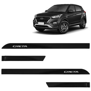 Jogo De Friso Lateral Creta 2017 A 2021 Preto Onix Alto Relevo