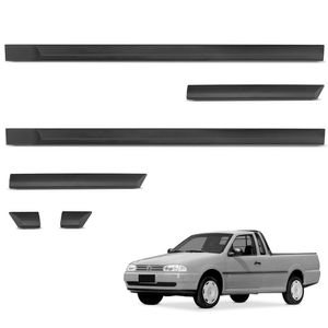 Jogo De Friso Lateral Saveiro 2005 A 2009 Preto Modelo Original
