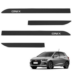Jogo De Friso Lateral Onix 2012 A 2024 Preto Texturizado