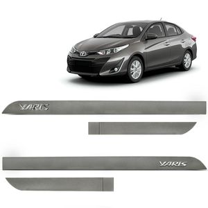 Jogo De Friso Lateral Yaris 2018 A 2023 Cinza Cosmopolita Alto Relevo