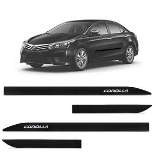 Jogo De Friso Lateral Corolla 2015 A 2023 Preto Eclipse Alto Relevo