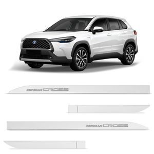 Jogo De Friso Lateral Corolla Cross 2021 A 2024 Branco Polar Alto Relevo