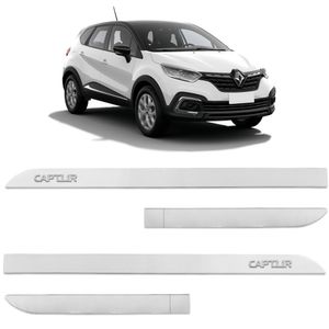 Jogo De Friso Lateral Captur 2017 A 2024 Branco Glacier Alto Relevo