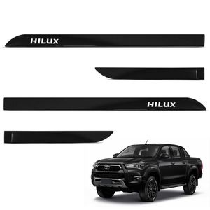 Jogo De Friso Lateral Hilux 2016 A 2025 Preto Atitude