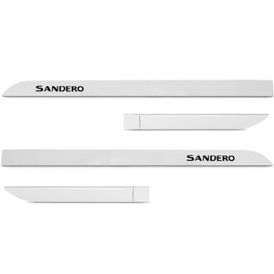 Jogo De Friso Lateral Sandero 2014 A 2024 Branco Glacier