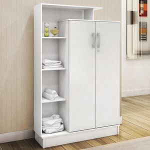 Armário Multiuso Sapateira 2 Portas Com Chave Elite Branco
